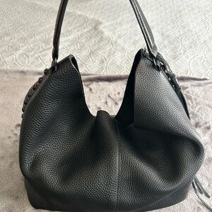 Rebecca Minkoff Black Hobo Bag with Textured Leather and Slouchy Shape